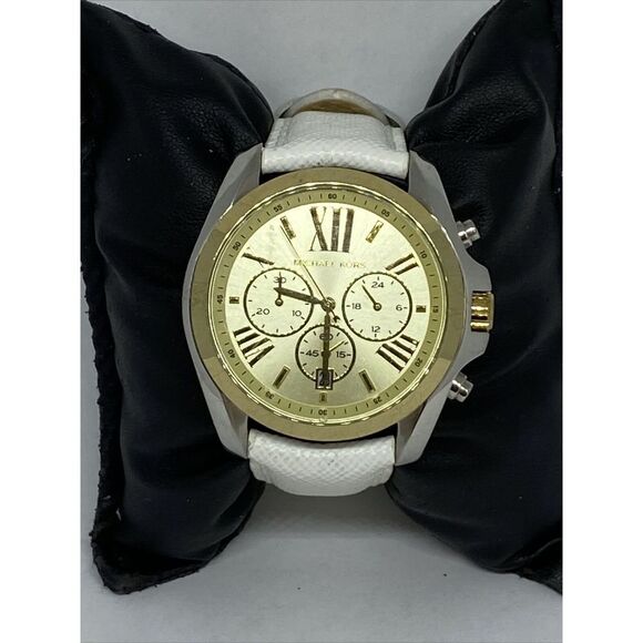 Michael Kors MK5605 Women's Leather Analog Gold Dial Quartz Genuine Watch XX486 - Picture 3 of 12